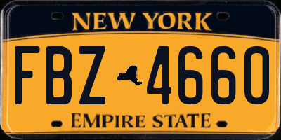 NY license plate FBZ4660