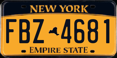 NY license plate FBZ4681
