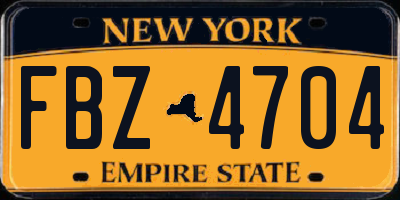 NY license plate FBZ4704