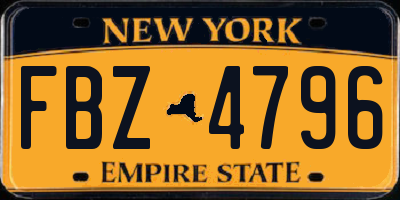 NY license plate FBZ4796