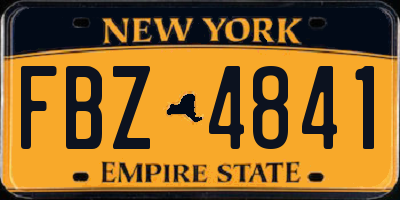 NY license plate FBZ4841