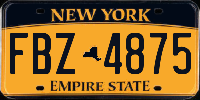 NY license plate FBZ4875