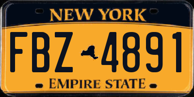 NY license plate FBZ4891