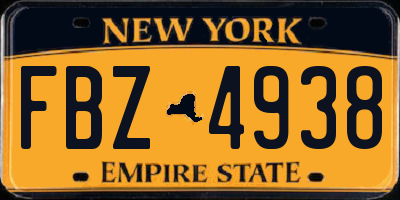 NY license plate FBZ4938