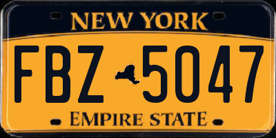 NY license plate FBZ5047