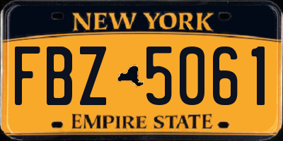 NY license plate FBZ5061