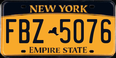 NY license plate FBZ5076