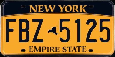 NY license plate FBZ5125