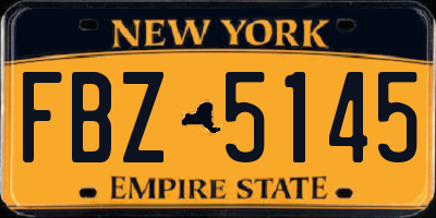 NY license plate FBZ5145