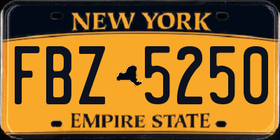 NY license plate FBZ5250