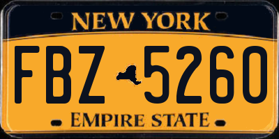 NY license plate FBZ5260