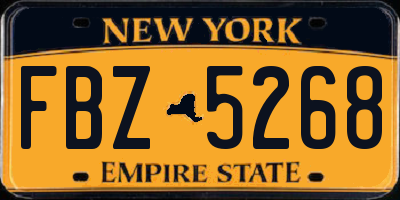 NY license plate FBZ5268