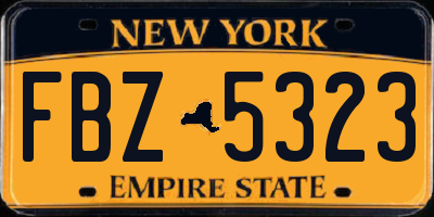 NY license plate FBZ5323