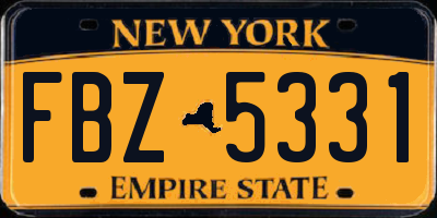 NY license plate FBZ5331