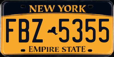 NY license plate FBZ5355