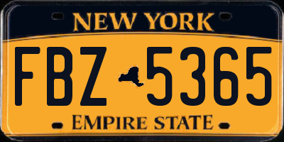 NY license plate FBZ5365
