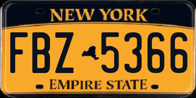 NY license plate FBZ5366