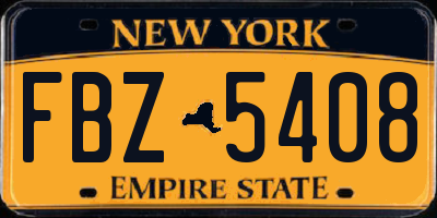 NY license plate FBZ5408