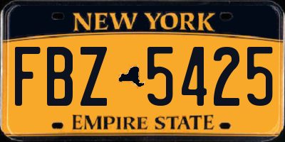 NY license plate FBZ5425