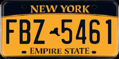NY license plate FBZ5461