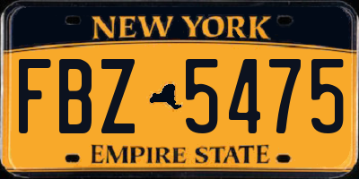 NY license plate FBZ5475