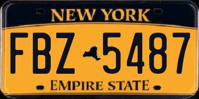 NY license plate FBZ5487