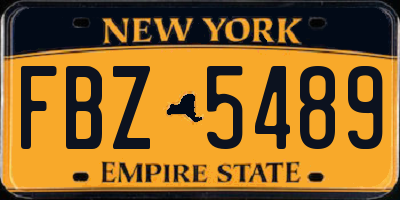 NY license plate FBZ5489