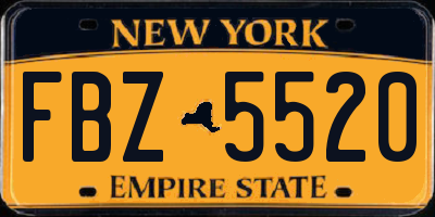 NY license plate FBZ5520