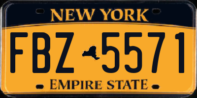 NY license plate FBZ5571
