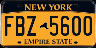 NY license plate FBZ5600