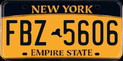NY license plate FBZ5606