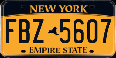 NY license plate FBZ5607
