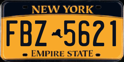 NY license plate FBZ5621