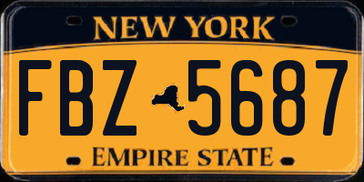 NY license plate FBZ5687