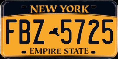NY license plate FBZ5725