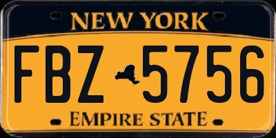 NY license plate FBZ5756