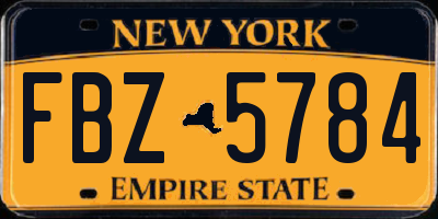 NY license plate FBZ5784