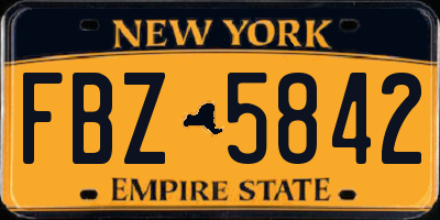 NY license plate FBZ5842