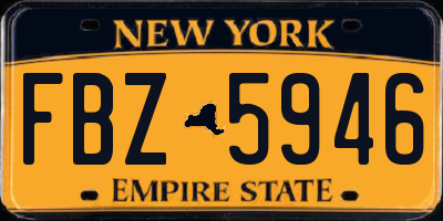 NY license plate FBZ5946