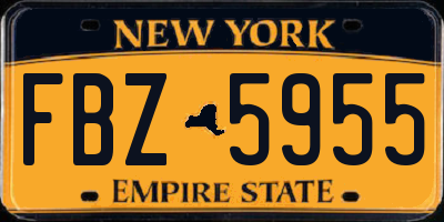 NY license plate FBZ5955