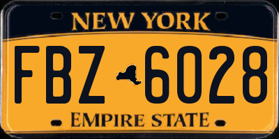 NY license plate FBZ6028