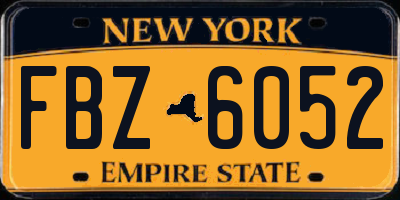 NY license plate FBZ6052