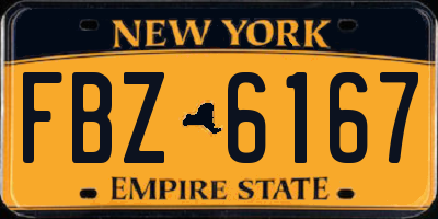NY license plate FBZ6167