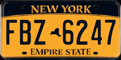 NY license plate FBZ6247