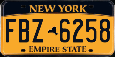 NY license plate FBZ6258