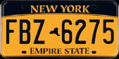 NY license plate FBZ6275