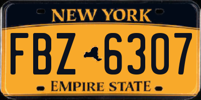 NY license plate FBZ6307