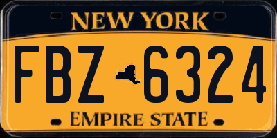 NY license plate FBZ6324