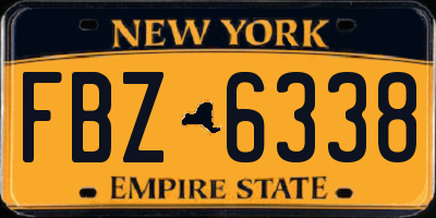 NY license plate FBZ6338