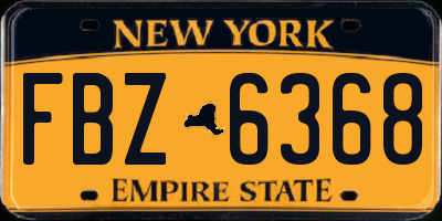 NY license plate FBZ6368